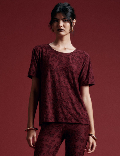 Camiseta Malva Vinho