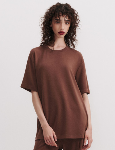 Camiseta Lilás Marrom